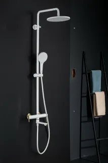 Душевая стойка Gappo G2409-83 белый/золото